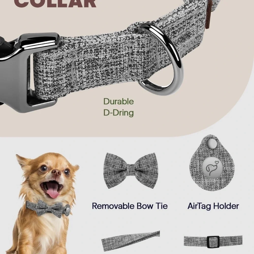 AirTag Dog Collar, Dog Collar for Medium Dogs with Air Tag Holder Case